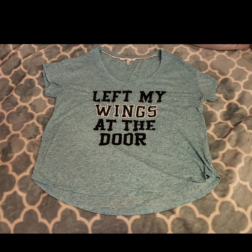 Victoria's secret-  "left my wings at the door"